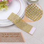 100/50pcs 라인 석 냅킨 링 블링 장식 결혼식 저녁 우아한 골드 은색 냅킨 링 홀더 파티 용품 - 이미지 2