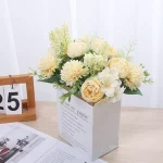 모란 인공 꽃 고품질 실크 장미 가짜 웨딩 파티 홈 테이블 룸 장식 DIY 신부 수국 꽃다발 - 이미지 4