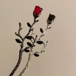 여성용 빈티지 고딕 스타일 가시 장미 비녀, 금속 꽃 머리핀, 마루코 헤어 클립, 헤어 액세서리, 6.88 인치 - 이미지 6