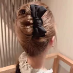 검은 Bowknots U 모양 헤어 스틱 간단한 여성 롤빵 공 머리핀 일일 머리 끈 바레트 패션 스타일링 헤어 액세서리 - 이미지 3