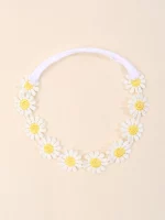 아기용 데이지 머리띠, 우아한 꽃 탄성 머리띠, 용수철 여아 헤어밴드, 어린이 아기 헤어 액세서리 머리띠, 1 개 - 이미지 3