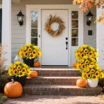 인공 꽃 해바라기 꽃다발 베이비 샤워 신부 꽃을 들고 DIY 파티 테이블 장식 홈 룸 웨딩 장식 가을 - 이미지 3