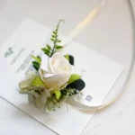 웨딩 신부 들러리 손목 꽃 꽃다발 파티 부토니에르 로즈 팔찌 패브릭 손 꽃 웨딩 파티 공급 액세서리, 신부 들러리 꽃다발 꽃다발 - 이미지 6