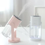 미니가습기 600ml 각도 조절 가능 사무실용 책상 탁상용 휴대용 여행용 캠핑 차량용 USB 무드등 포함 - 이미지 3